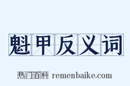 魁甲反义词是什么意思的图片